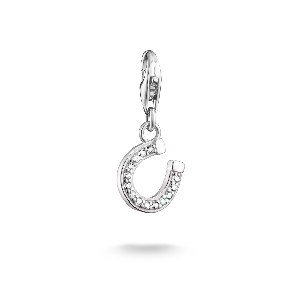 Hufeisen-Anhänger aus 925 Sterlingsilber mit funkelnden Steinen