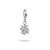 Kleeblatt-Charm aus 925 Sterlingsilber mit funkelnden Steinen am Ösen-Anhänger