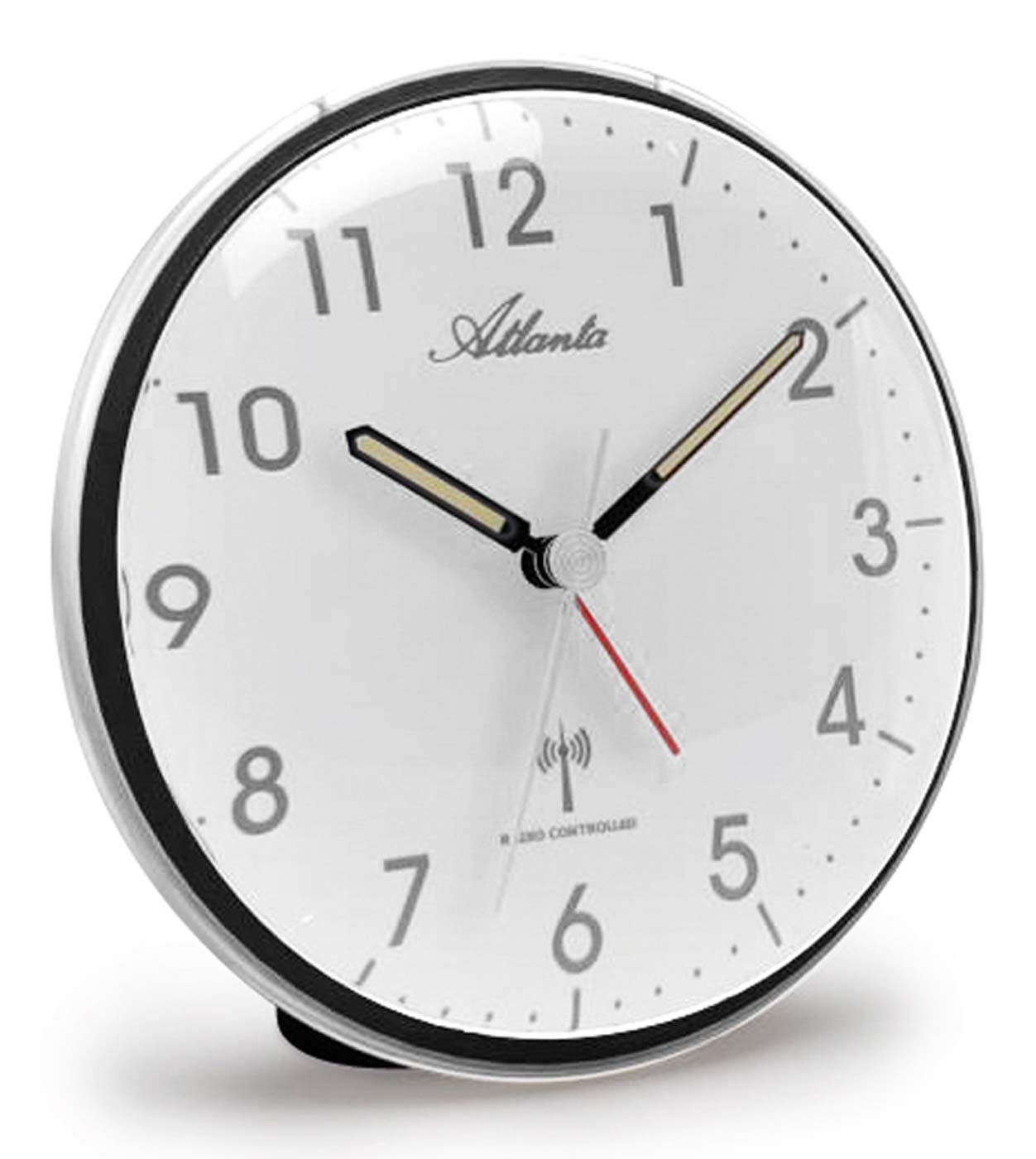 Atlanta Funkwecker Rund Ø 11 cm Kunststoff • Leise Schleichende Sekunde • Präzise Funksteuerung