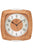 Wanduhr mit braunem Holzrahmen und weißem Zifferblatt, schwarze Zeiger und Zahlen