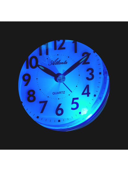 Atlanta Geräuschloser Quarz-Tischwecker mit Snooze, Leuchtzeiger, Hellgrau/Silberfarben - Atlanta  Modell: 2173/X