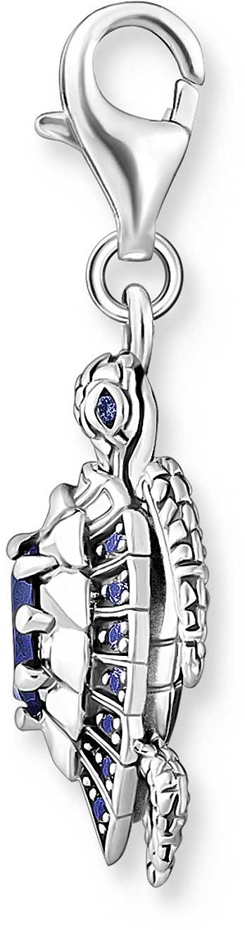 Charm Anhänger Schildkröte mit Steinen - 925 Sterlingsilber