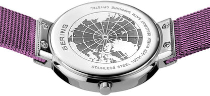 Bering Ultra Slim 19031-909 Damenuhr • Kratzfestes Saphirglas • Feines Milanaise-Armband