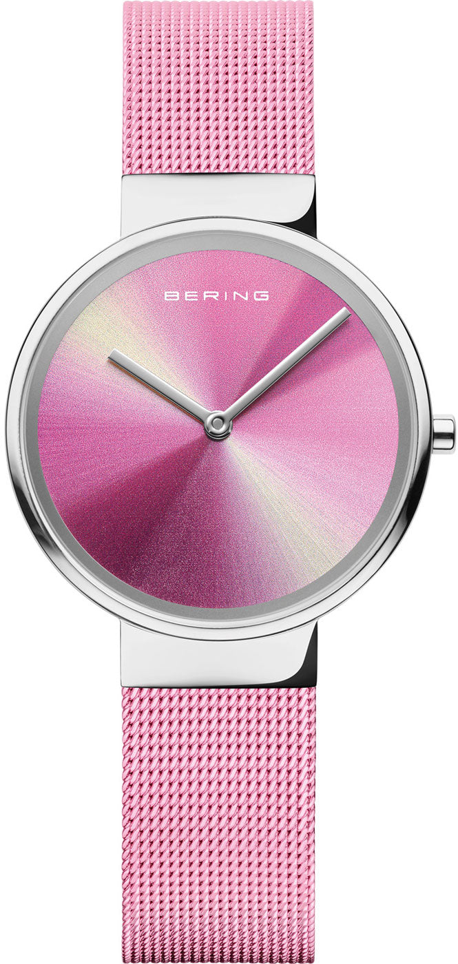 Bering Classic 19031-999 Damenuhr • Kratzfestes Saphirglas • Feines Milanaise-Armband