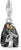 Charm-Anhänger Pinguin in 3D-Optik, 925 Sterlingsilber, Detail mit Glitzerstreifen