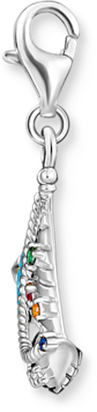 Charm Anhänger 3D Segelboot mit bunten Steinen - 925 Sterlingsilber