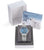 Damenuhr in Geschenkbox mit blauem Zifferblatt und Edelstahlarmband, inkl. Karte