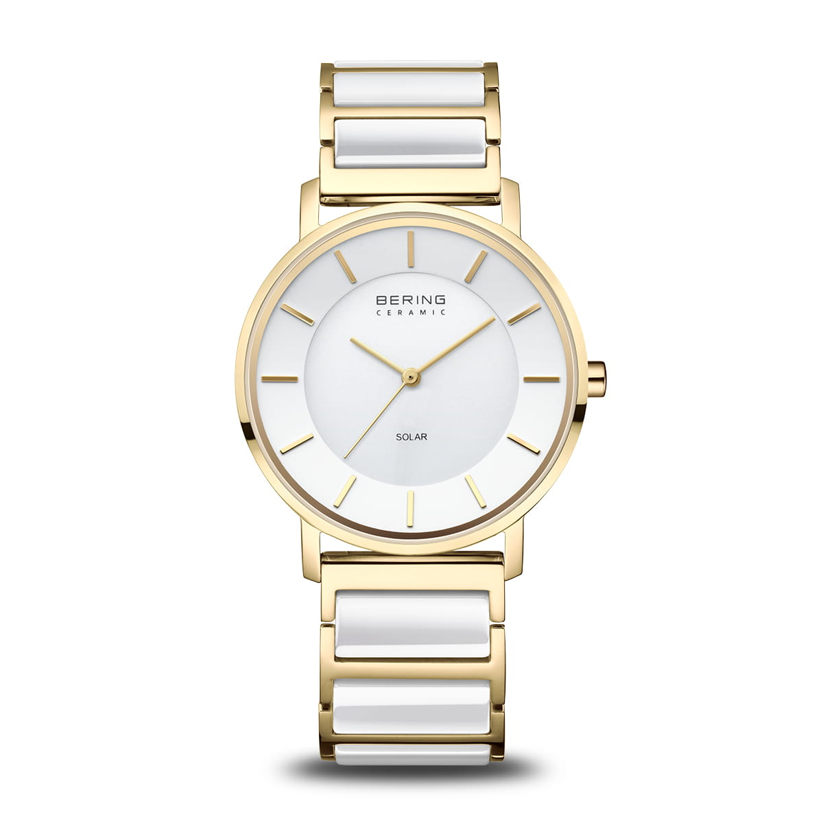 Bering Solar 19535-714 Damen Armbanduhr Goldfarben • Saphirglas • Solarbetrieb