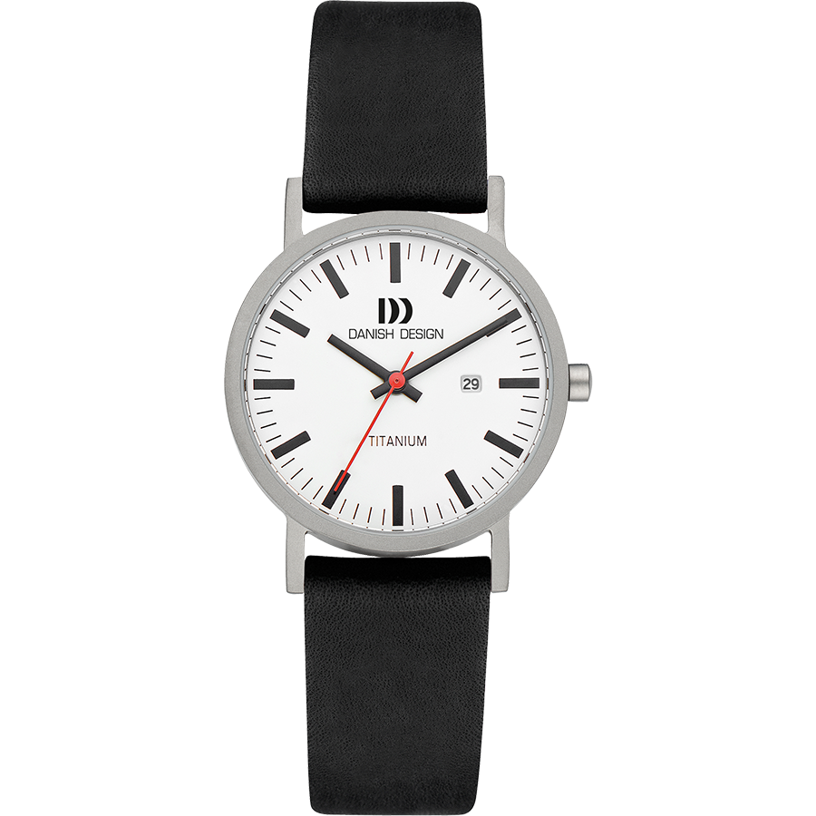 Danish Design Gløbe IV24Q199 Damenuhr Schwarz • Titangehäuse • Mineralglas