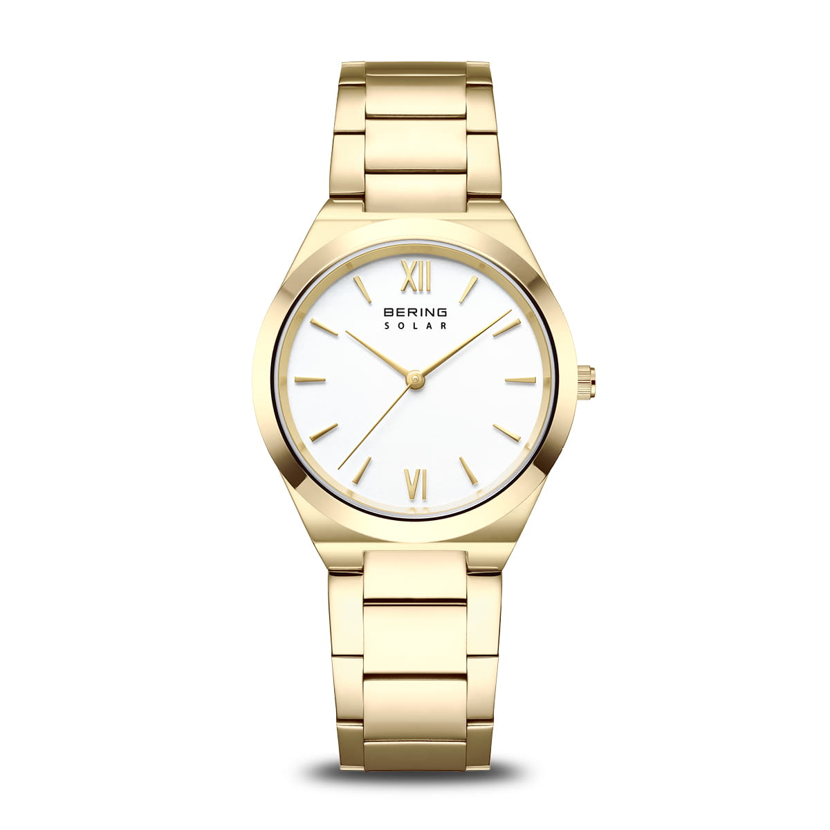 Bering Solar 19932-734 Damenuhr Gold • Saphirglas • Solarantrieb