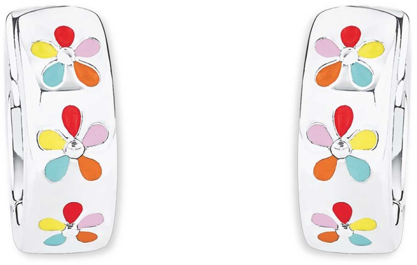 Prinzessin Lillifee 2019686 Kreolen mit Blümchen und Steinchen Emailliert mit bunten Farben