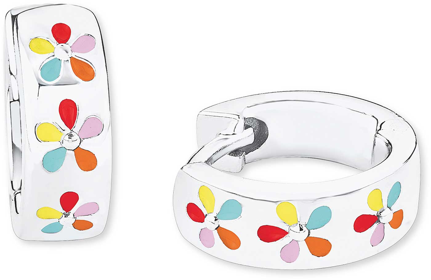 Prinzessin Lillifee 2019686 Kreolen mit Blümchen und Steinchen Emailliert mit bunten Farben