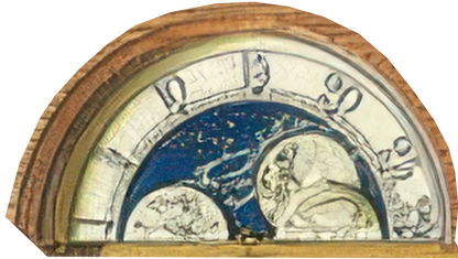 AMS Standuhr 196x55x30 cm Eichenholz • Mechanisches Uhrwerk • Mondphasenanzeige