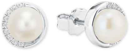 Perlenohrstecker mit Steinen umrandet sOliver Jewelry Modell 2022749