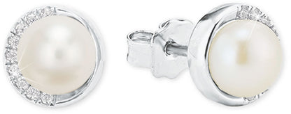 Perlenohrstecker mit Steinen umrandet sOliver Jewelry Modell 2022749