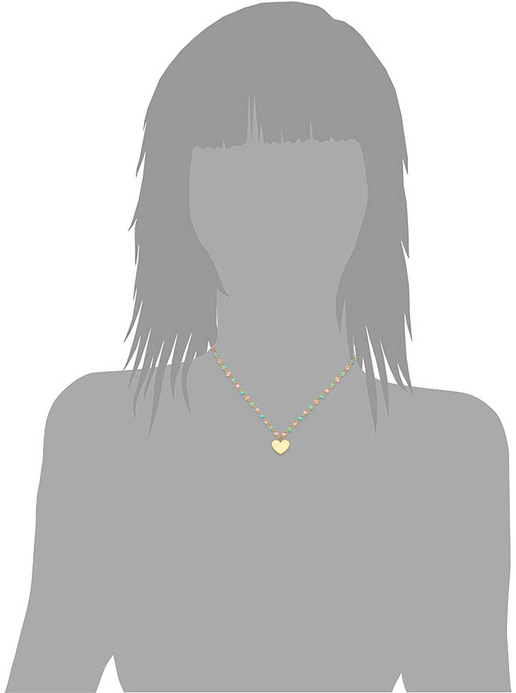 Prinzessin Lillifee 2035300 Bunte Halskette mit Herzchen Anhängern aus Edelstahl