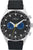 Herrenarmbanduhr mit schwarzem Zifferblatt, Tachymeter-Lünette und schwarzen Lederband