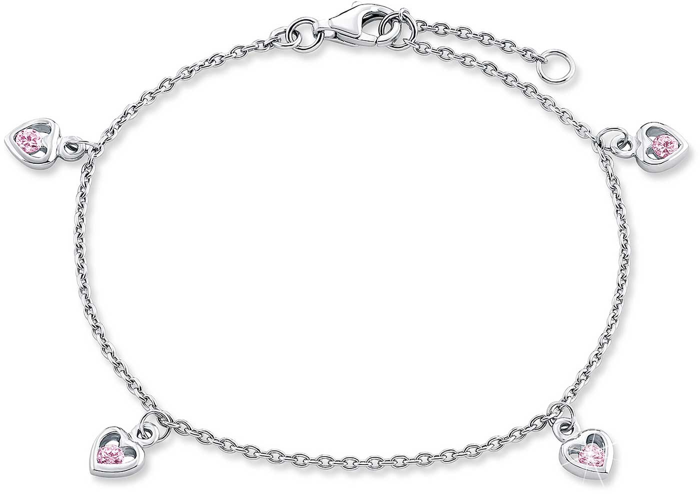 Prinzessin Lillifee 2034230 Bettelarmband mit 4 Herzchen Anhängern