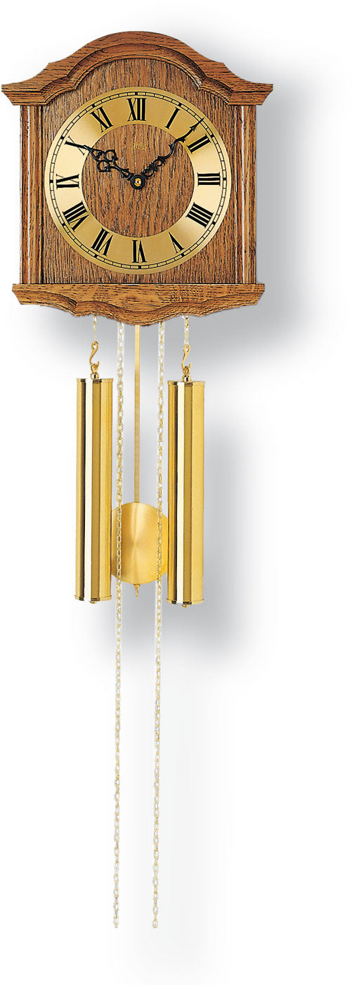 AMS Wanduhr 29x27x11 cm Holz • Mechanisches 8-Tage-Werk • Bim-Bam Melodie