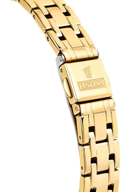 Festina Mademoiselle F20601/A Damenuhr • Japanisches Quarzwerk • Goldfarbenes Edelstahlband