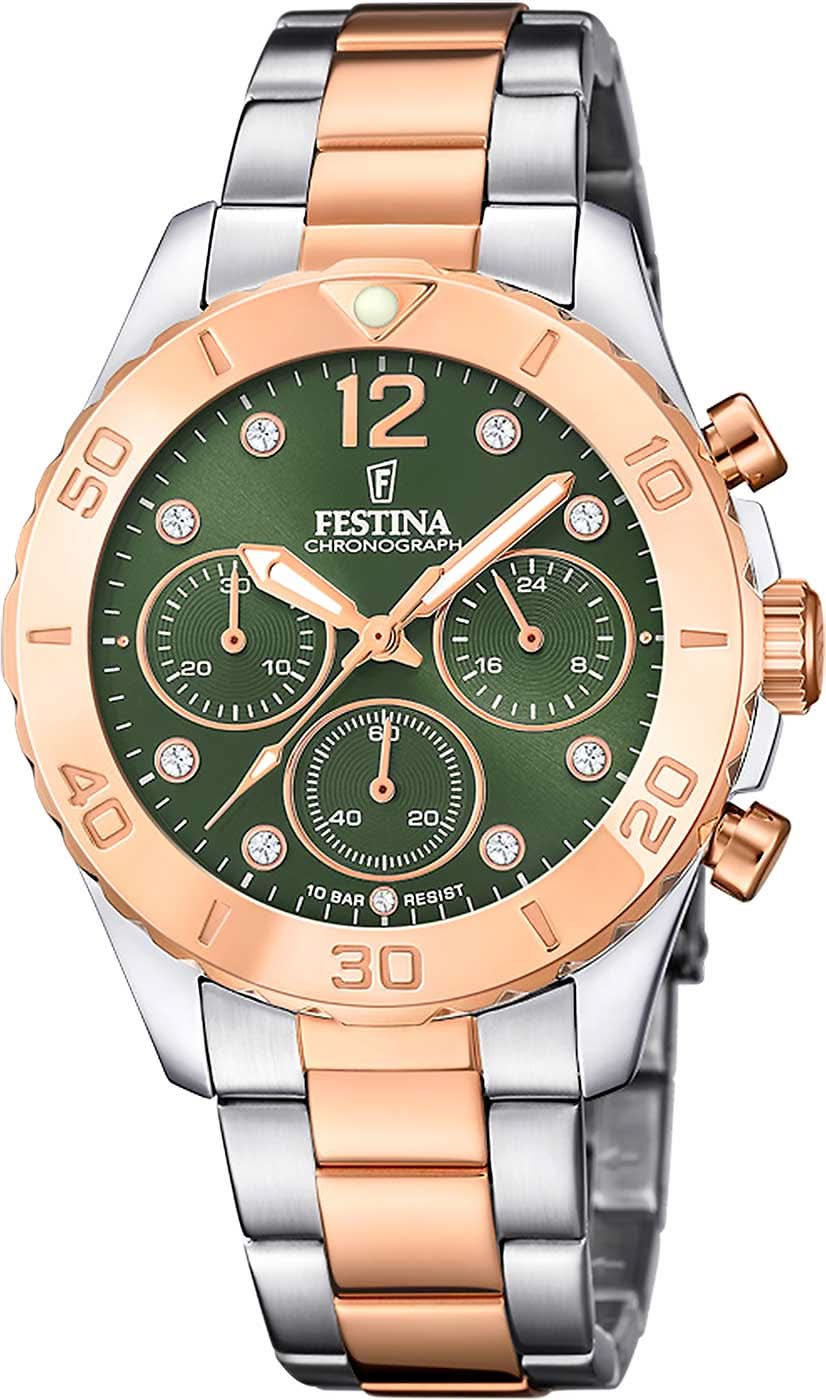 Festina Boyfriend F20605/2 Damenuhr • Bicolor-Design • Chronograph