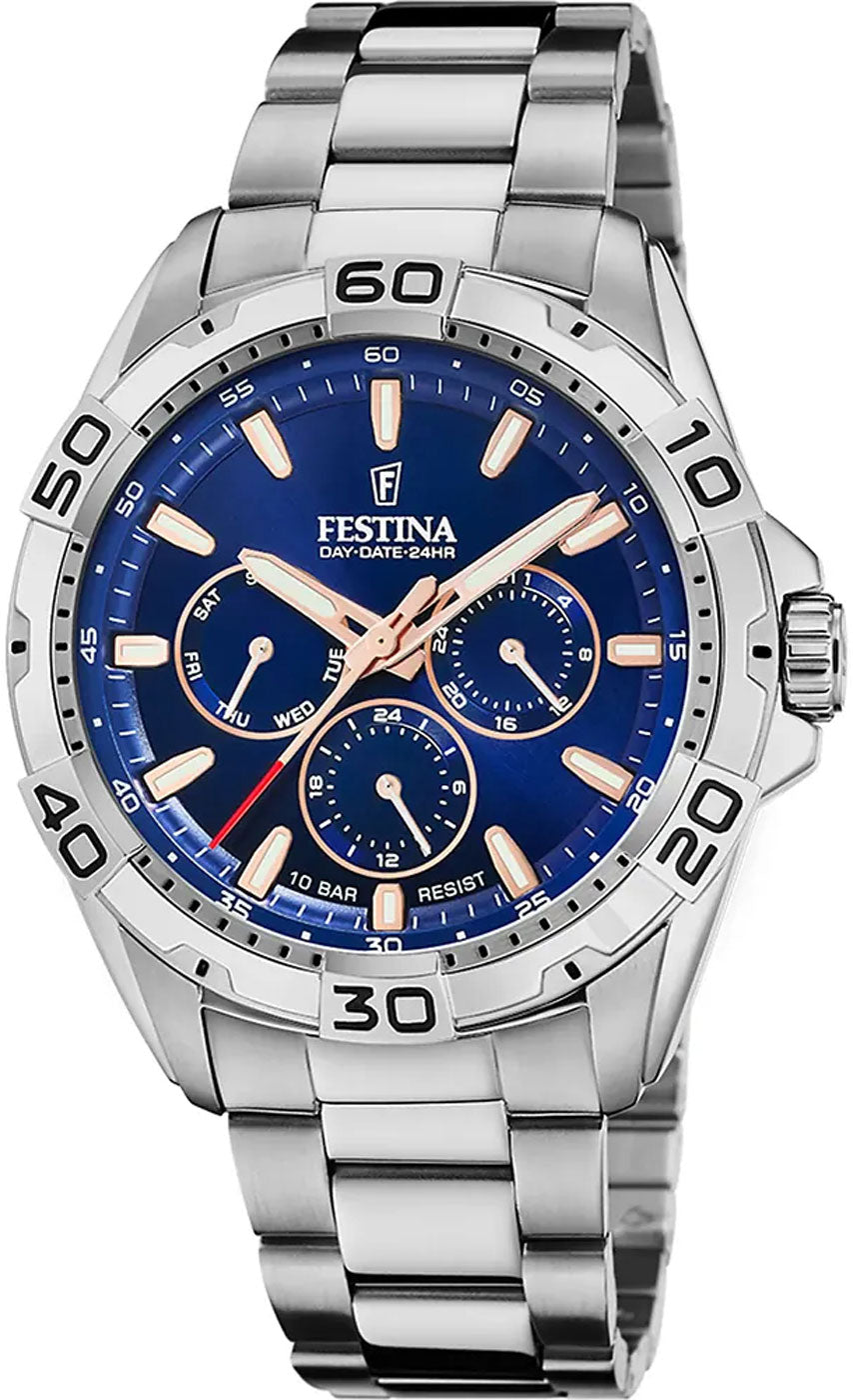 Festina Multifunction F20623/2 Herrenuhr • 10 ATM Wasserdicht • Edelstahl