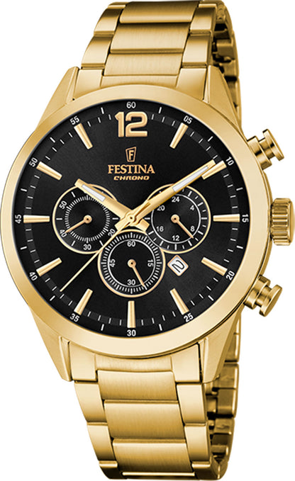 Herrenchronograph mit goldenen Zeigern - Festina Modell: 20633_3