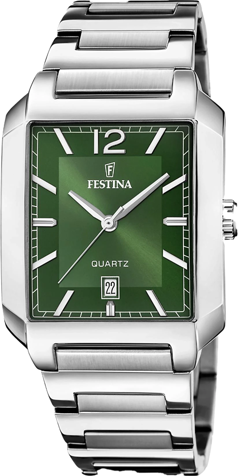Festina On the Square F20677/5 Herrenuhr • Markantes Quadrat-Design • Grünes Zifferblatt