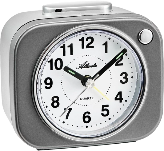 Stilvoller Quarzwecker in Anthrazit/Grau - Atlanta  Modell: 2117/4