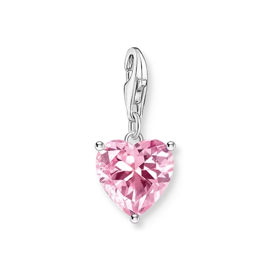 Thomas Sabo Charm-Anhänger Herz mit pinkem Zirkonia in 925 Sterlingsilber