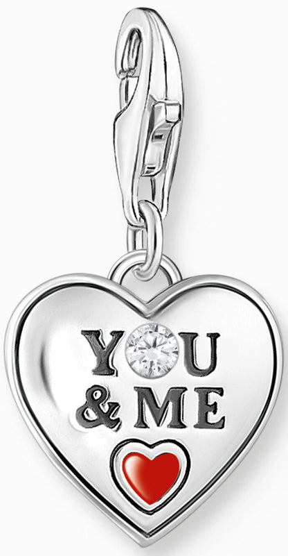 Thomas Sabo Charm Anhänger Modell: 2206-691-7 Herz mit Schriftzug- 925 Sterlingsilber