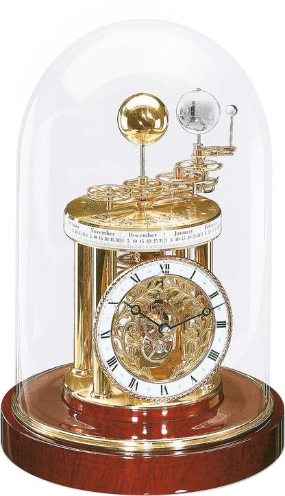 Hermle Tischuhr 28,5x21x21 cm Mahagoni • Präzises Quarzuhrwerk • Faszinierendes Astrolabium