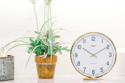 Hermle Tischuhr 19x18x6,5 cm Messing • Made in Germany • Quarz Uhrwerk