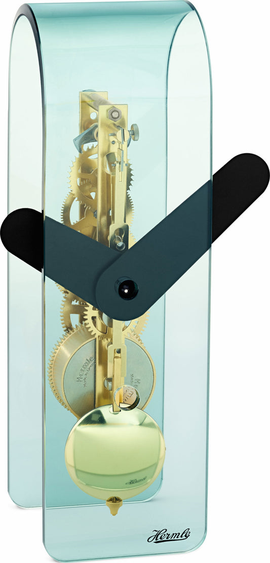 Hermle Tischuhr 22,9x7x7,8 cm Acryl • Sichtbares Uhrwerk • Made in Germany