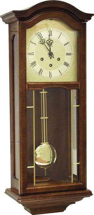 AMS Wanduhr 67x27x15 cm Holz • Westminster Melodie • Mechanisches Federzugwerk