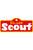 Scout-Logo „Der echte Scout“ auf rotem Aufkleber