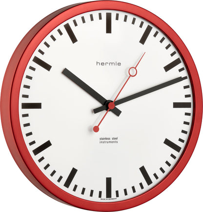 Hermle Wall Clock 30x30x5 cm Stainless Steel • Modern Design • Precise Quartz Movement