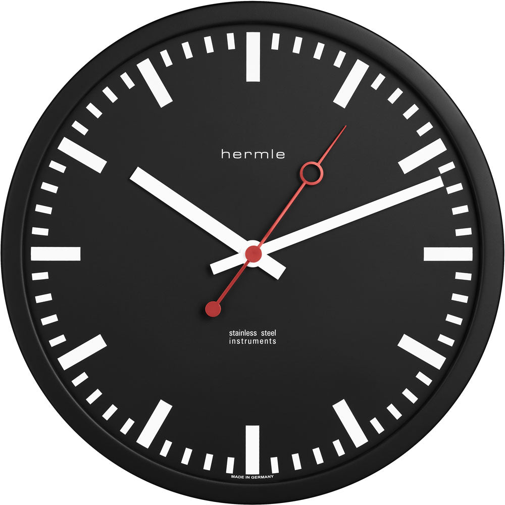 Hermle Wanduhr 30 cm Ø Aluminium • Modernes Design • Präzises Quarzwerk