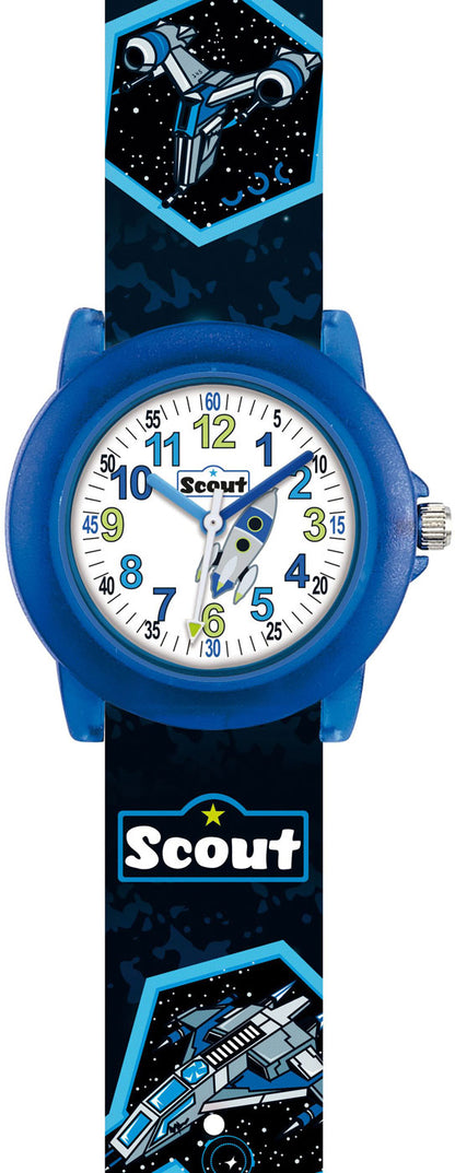 Scout Space 305039 Jungen Uhr • Weltraum-Motiv • 5 bar wasserdicht