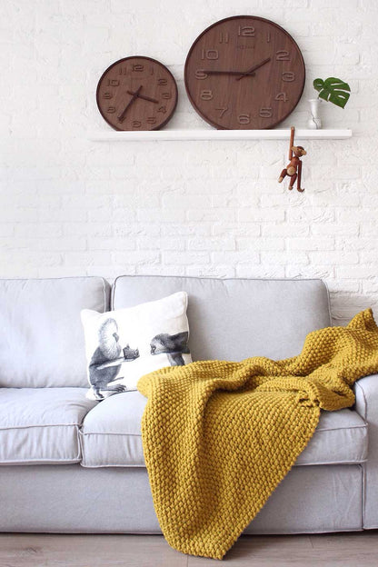 Nextime Wall Clock 53x53x3 cm Wood • Silent Quartz Movement • Natural Wood