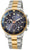 Herrenuhr: Edelstahlarmband, blaues Zifferblatt, goldene Lünette, ETT