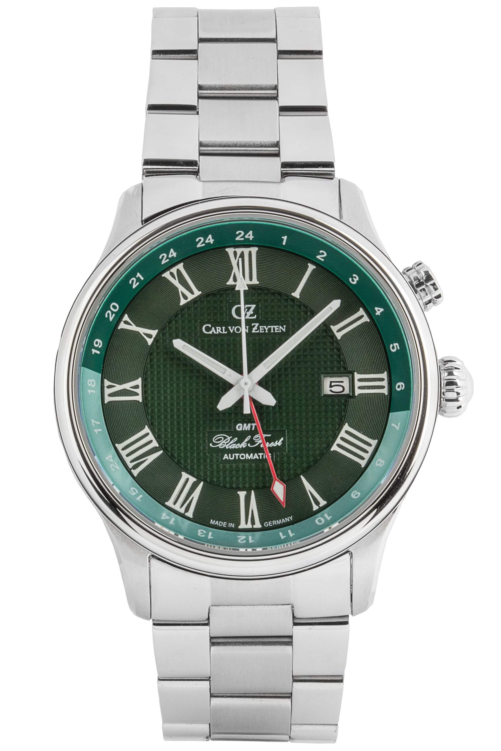 Carl von Zeyten Rench CVZ0087GRMS Herrenuhr Silber Grün • Automatikwerk • Saphirglas