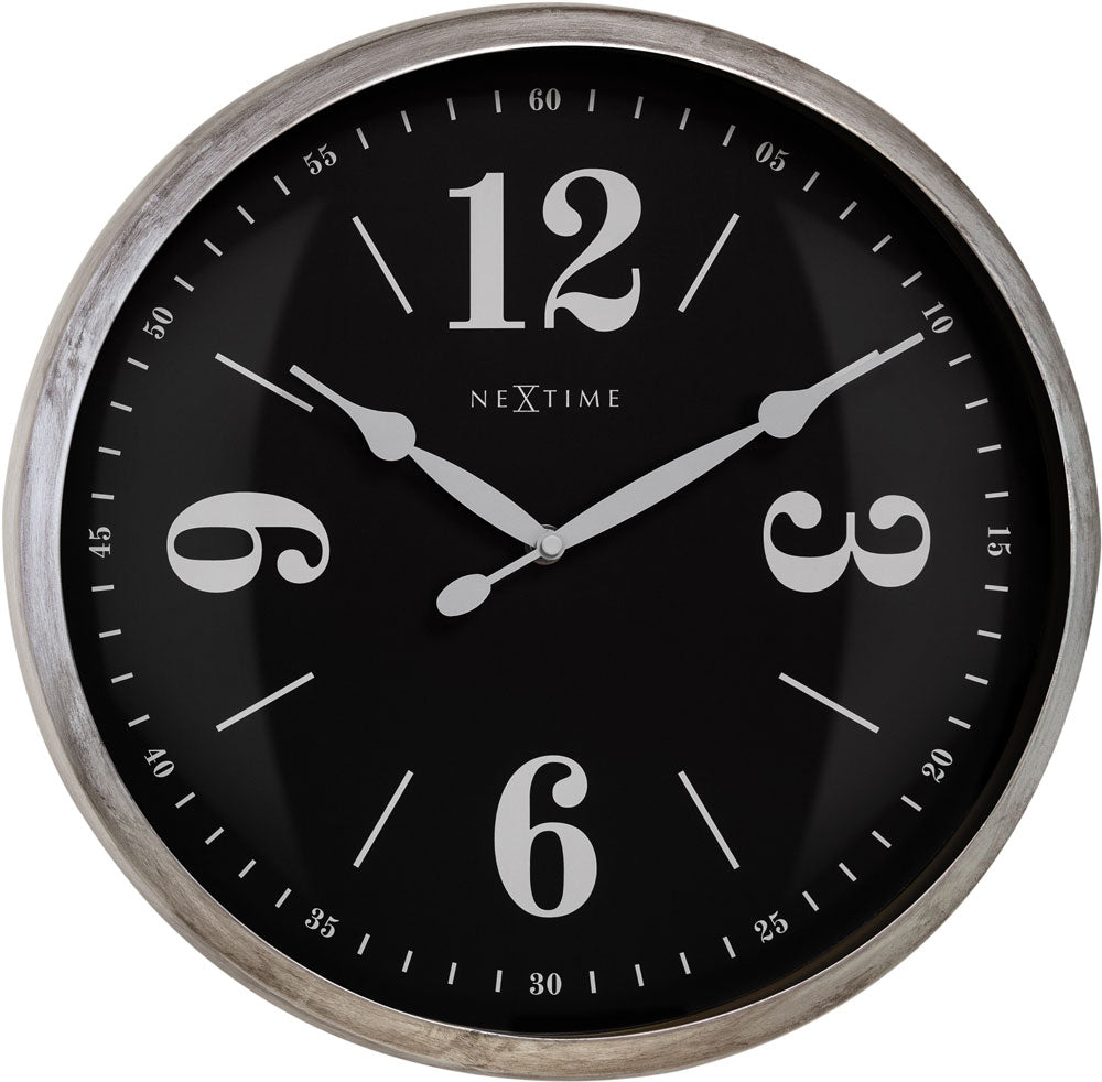 Nextime Wanduhr 39x39x8,3 cm Metall • Lautloses Quarzwerk • Zeitloses Design