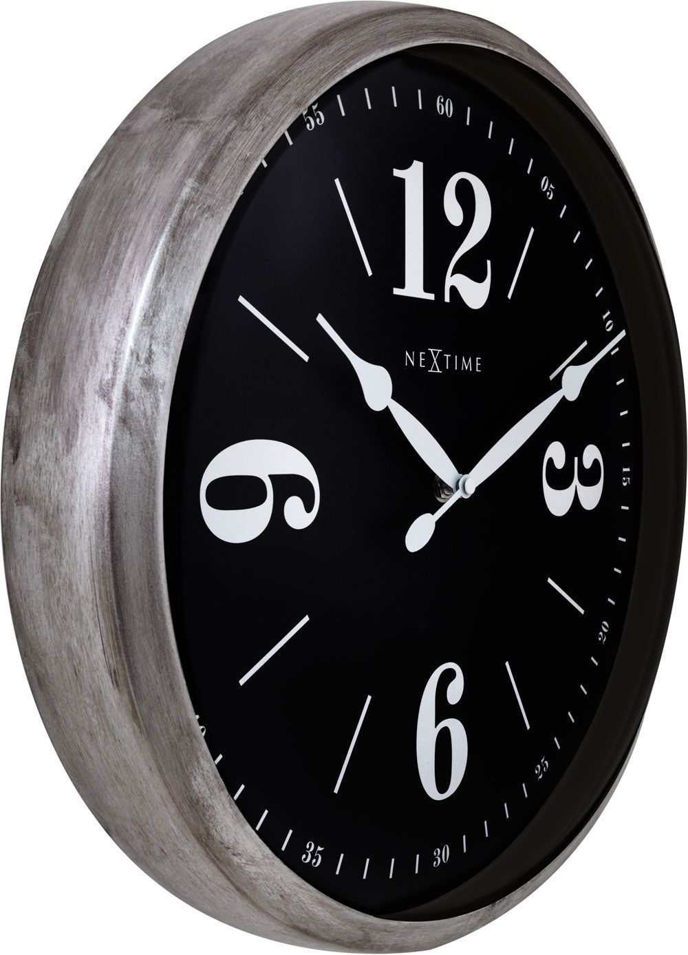 Nextime Wanduhr 39x39x8,3 cm Metall • Lautloses Quarzwerk • Zeitloses Design