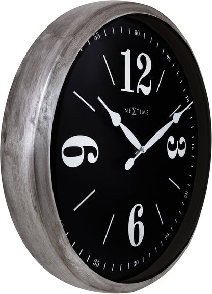 Nextime Wanduhr 39x39x8,3 cm Metall • Lautloses Quarzwerk • Zeitloses Design