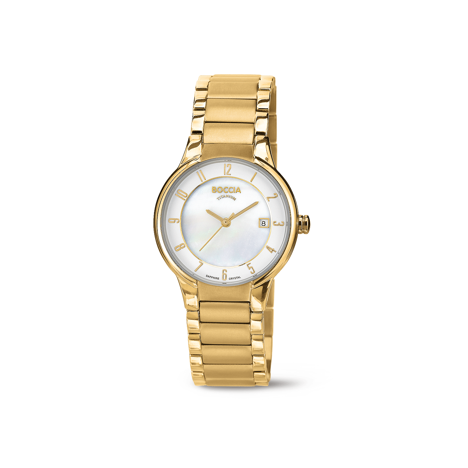 Boccia 3301-03 Damen Armbanduhr • Saphirglas • Titan Goldfarben