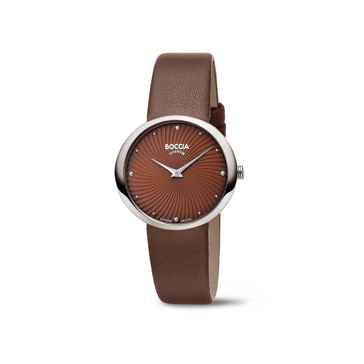 Boccia Trend 3364-05 Damen-Armbanduhr • Titan mit Saphirglas • Lederband Braun
