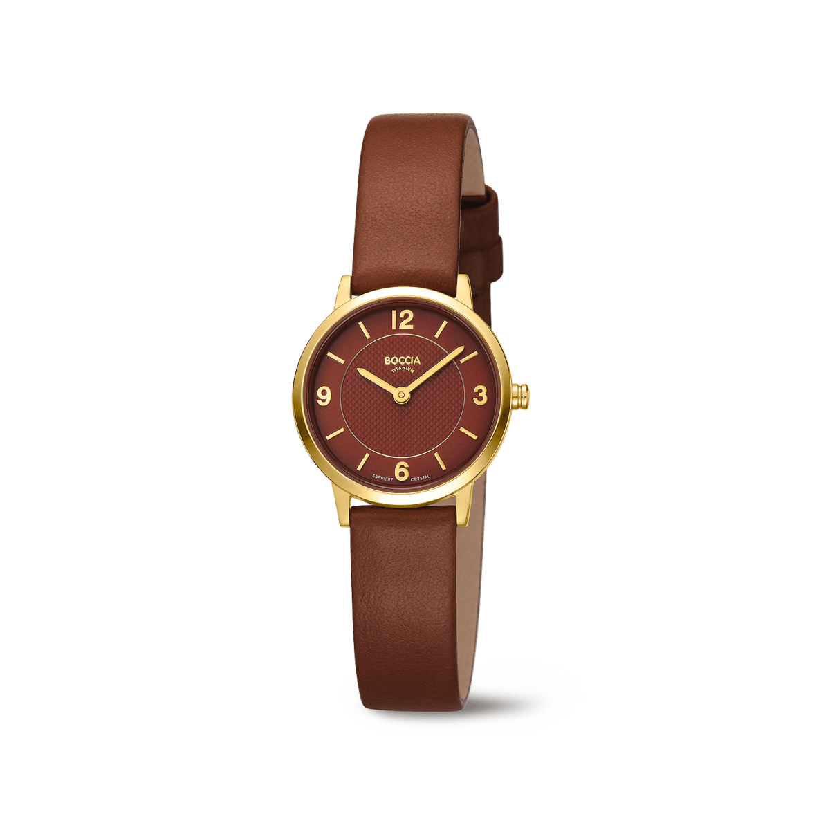 Boccia Titanium 3371-02 Damen Armbanduhr • Titan mit Goldplattierung • Saphirglas