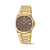 Boccia 3657-06 Herren Armbanduhr Goldfarben/Braun • Saphirglas • Slim Titan