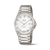 Herrenuhr mit Metallband, hellem Zifferblatt und Datumsfenster bei 8